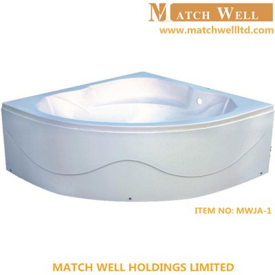 large portable plastic corner whirlpool bathtub with seat for one person