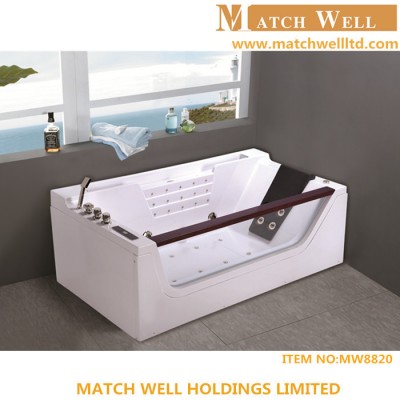 cheap rectangle portable glass whirlpool massage bathtub