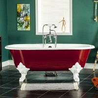 72'' double ended Cast Iron Bath tub with antique clawfoot